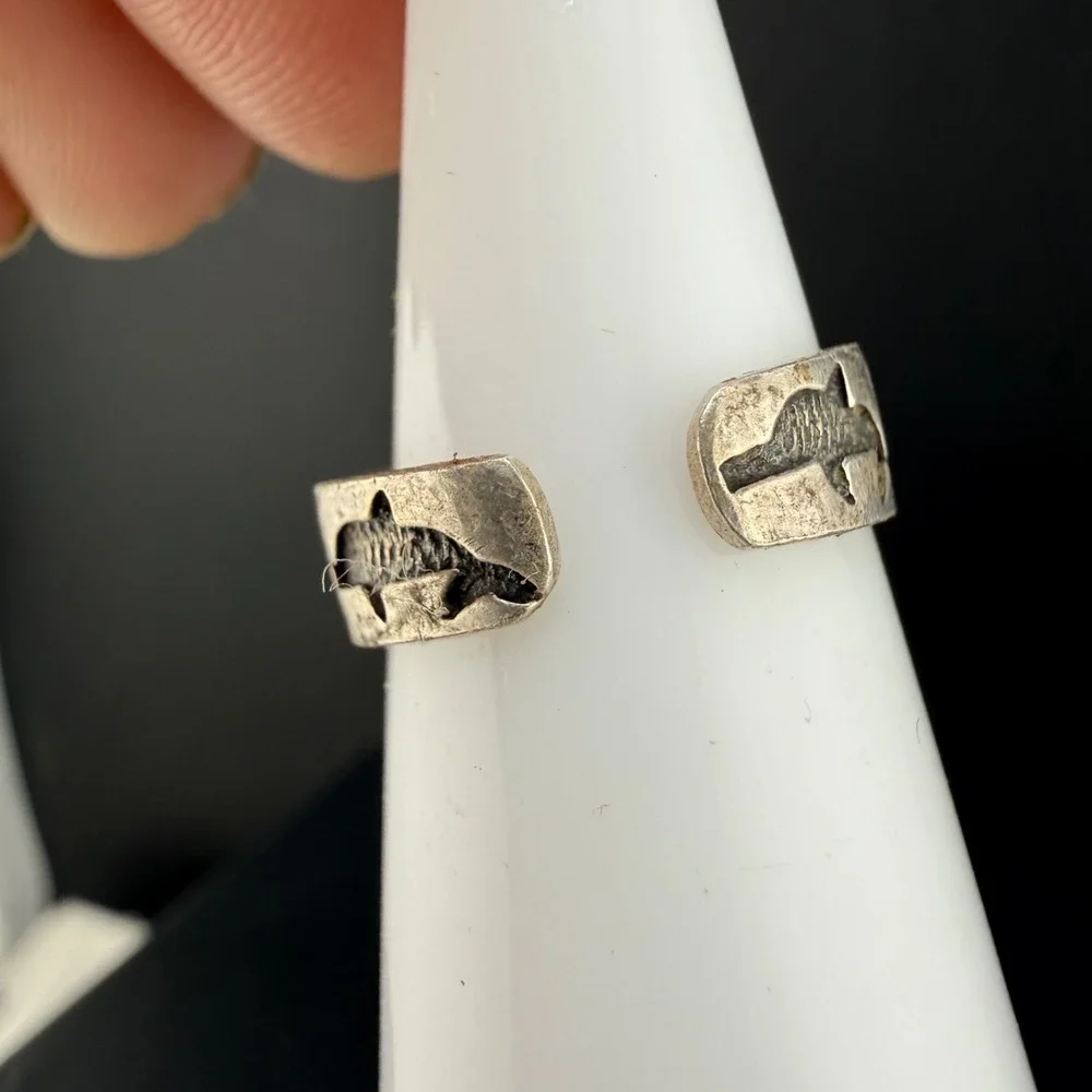 Vintage Signed Sterling Silver Toe Ring Dolphin Adjustable Size 4